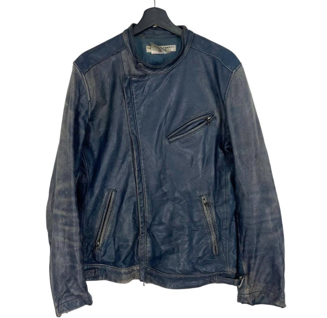 Vintage Katharine Hamnett Leather Jacket - Double Collar Full Zip