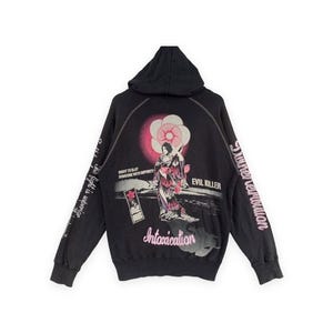 Vintage Devine Japan BTM Hoodie Sweatshirt Geisha Big Logo Japanese Brand Streetwear Size M