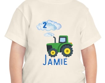T-shirt personnalisé pour tout-petit, chemise avec prénom pour tout-petit, cadeau de deuxième anniversaire, T-shirt avec prénom pour enfant, nom sur la chemise d'un enfant, T-shirt d'anniversaire de deux ans