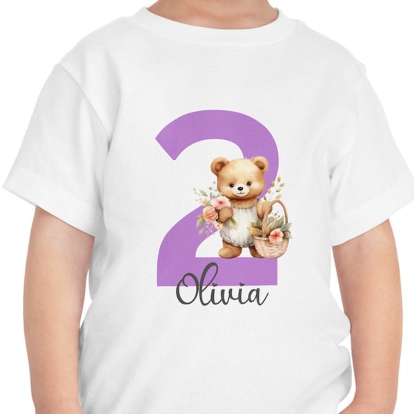 Custom Toddler T-shirt, Child Name T-shirt, Gift for Two Year Old, Second Birthday Gift, Personalized Child T-shirt, Toddler Birthday Gift