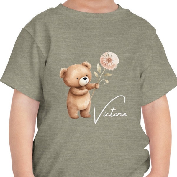 Custom Toddler T-shirt, Child's Name Shirt, Toddler Birthday Gift, Personalized Child T-shirt, Teddy Bear Tee, Birthday Gift with Name