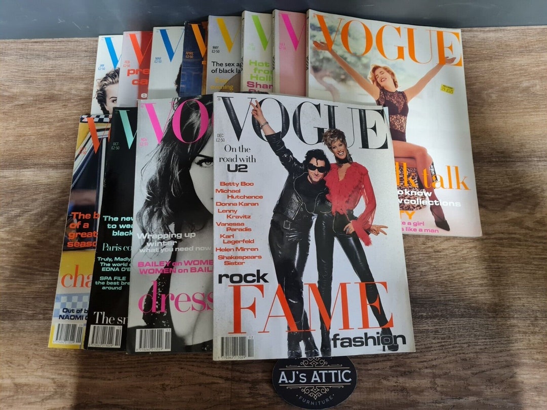 12 Vintage Vogue Magazines 1992 January December Full Etsy