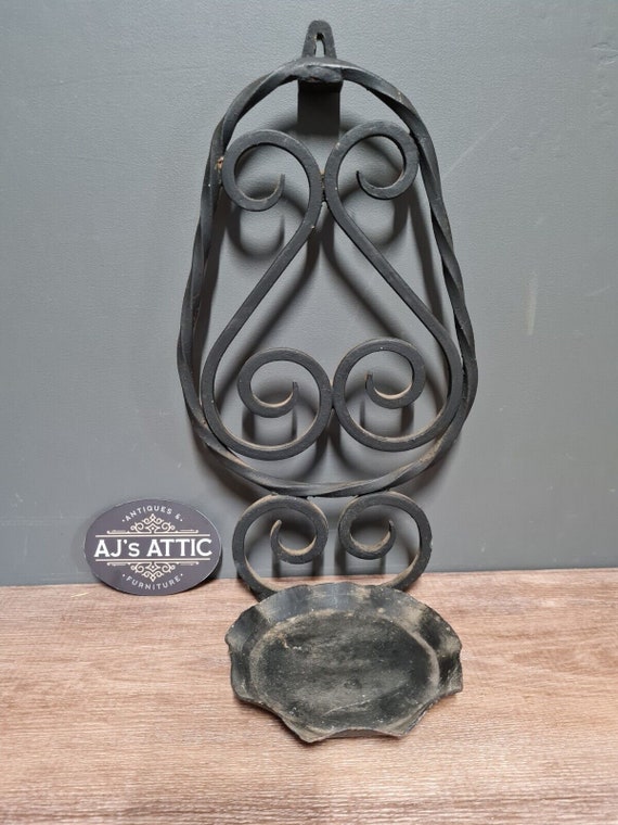 Vintage Cast Iron Wall Mounted Plant Stand / Candle Holder Etsy