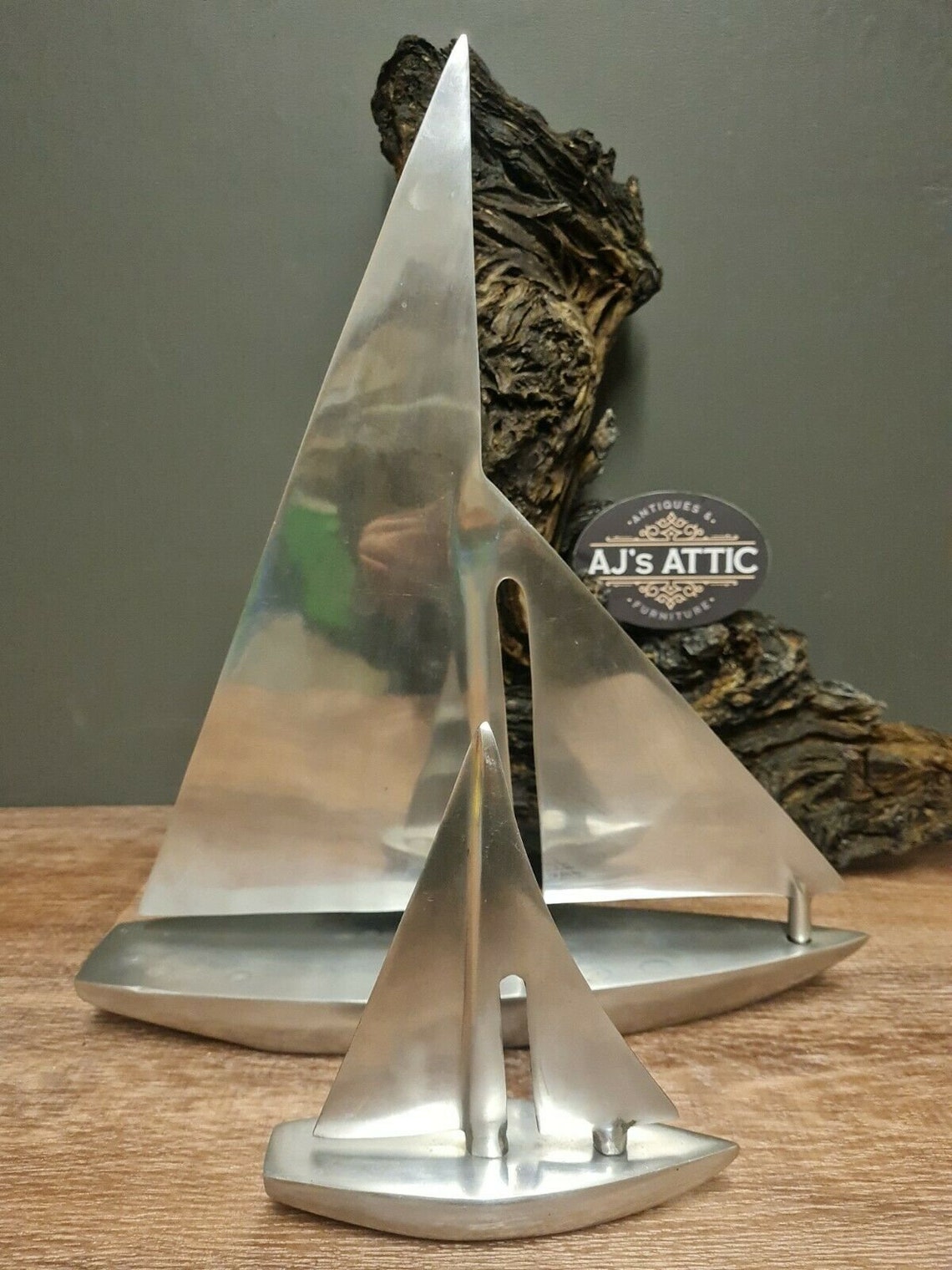 Vintage Aluminium Nauticalia London Pair of Sailing Boats Etsy