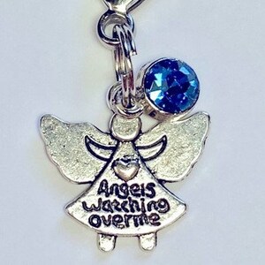 Angel pet tag charm / Guardian Angel pet charm with blue crystal
