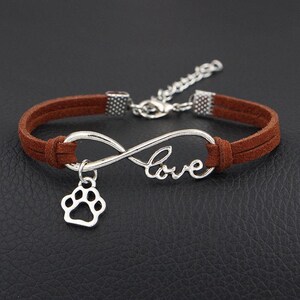 Love Paw Bracelet, with brown band