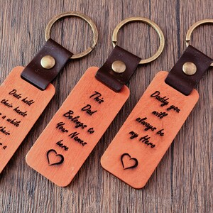 Llavero de madera personalizado, regalo del Día del Padre, grabado con láser