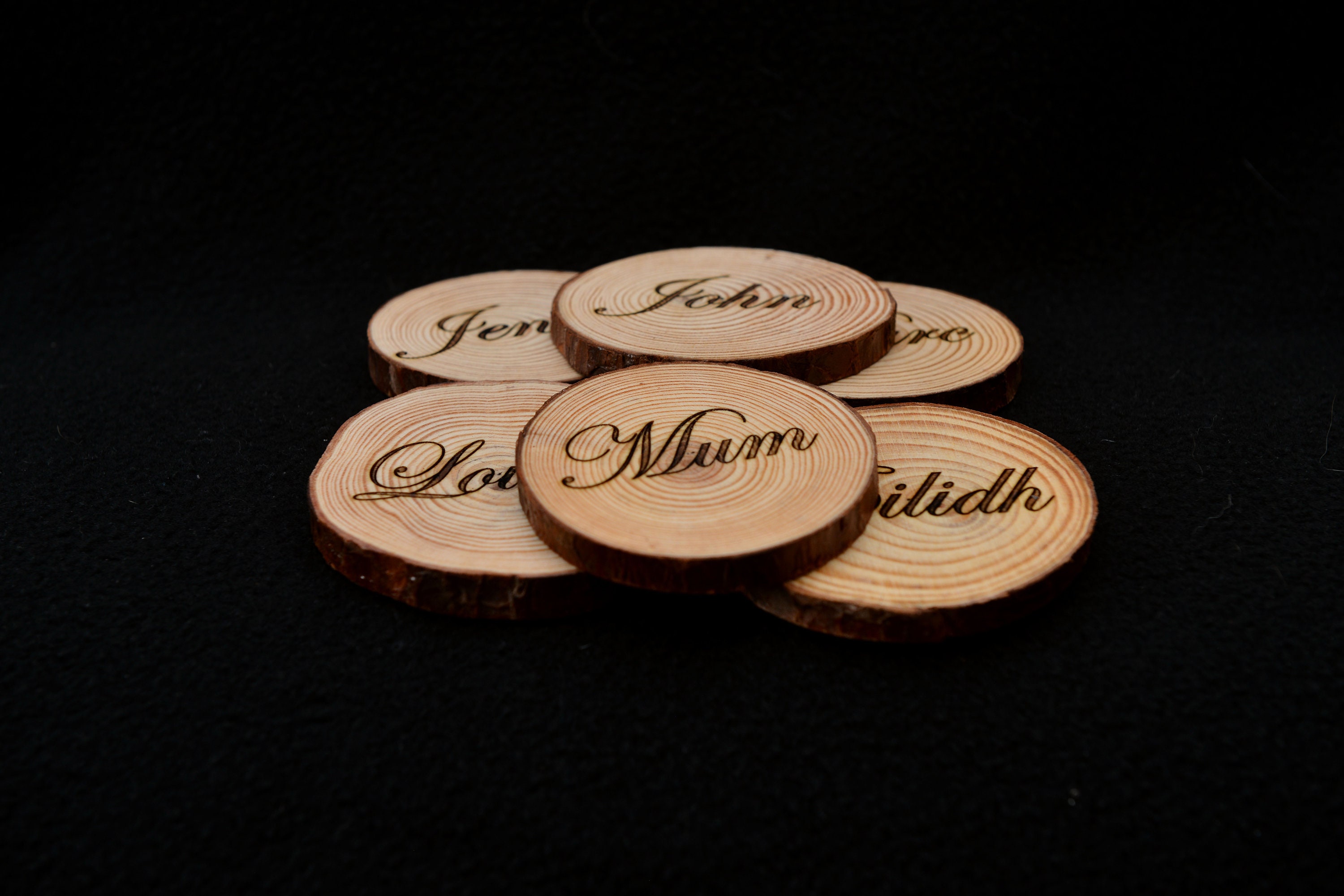 Rustic Wedding Table Decor Place Setting Coasters Cottage Theme Wedding