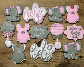 Olifant babyshower koekjes