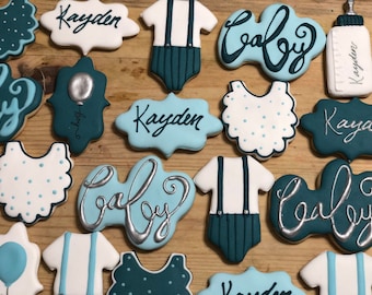 Baby boy Galletas de baby shower