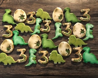 Dinosaur birthday cookies