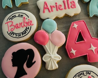 Barbie-temakakor: Handgjorda Royal Icing-kakor (12)