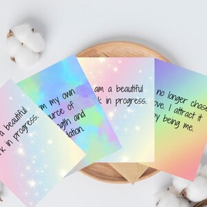 45 cartes d'affirmation imprimables pour l'amour de soi, la confiance et la guérison, manifestation quotidienne, renforcement de la confiance en soi, guérison spirituelle - téléchargement immédiat