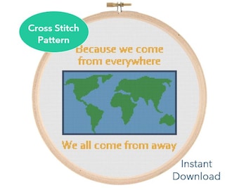 Come From Away Cross Stitch Pattern, Musical Theatre Embroidery (Instant Download)