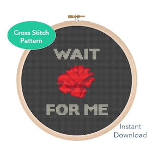 Hadestown Cross Stitch, Hadestown Musical, Wait for Me, Musical Theatre Embroidery, Xstitch pattern, Instant Download