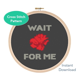 Hadestown Kreuzstich, Hadestown Musical, Warte auf mich, Musical Theater Stickerei, Xstitch Muster, Instant Download