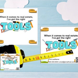Right Tools Pop-By Marketing Tag | Realtor Tag | Pop by Tag | Real Estate Pop By Tag | Realtor Marketing | Referral Gift Tag|