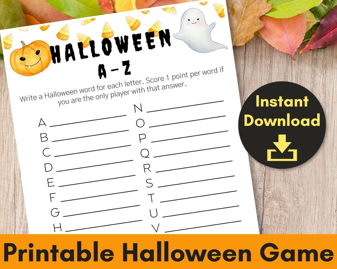 Halloween A to Z Game Printable Halloween Activity - Etsy