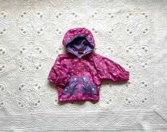 Vintage Children's Pink and Butterfly Zip Up Jacket with Hood - Ragscals - 12 MOS