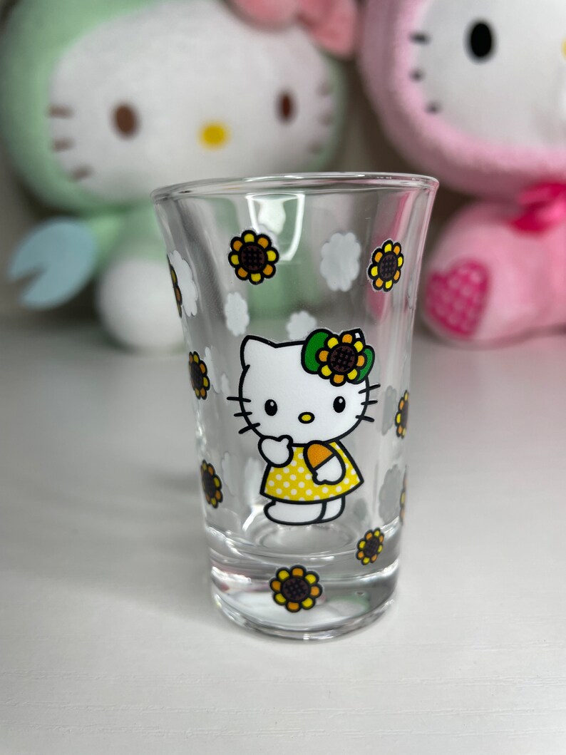 Hello Kitty Shot Glass/ Sanrio Inspired / Drinkware / Cup/ Yellow