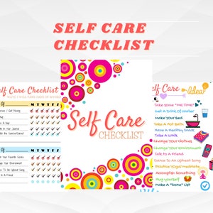 Self Care Checklist, Self Care Planner, Self Care Journal, Self Care Workbook