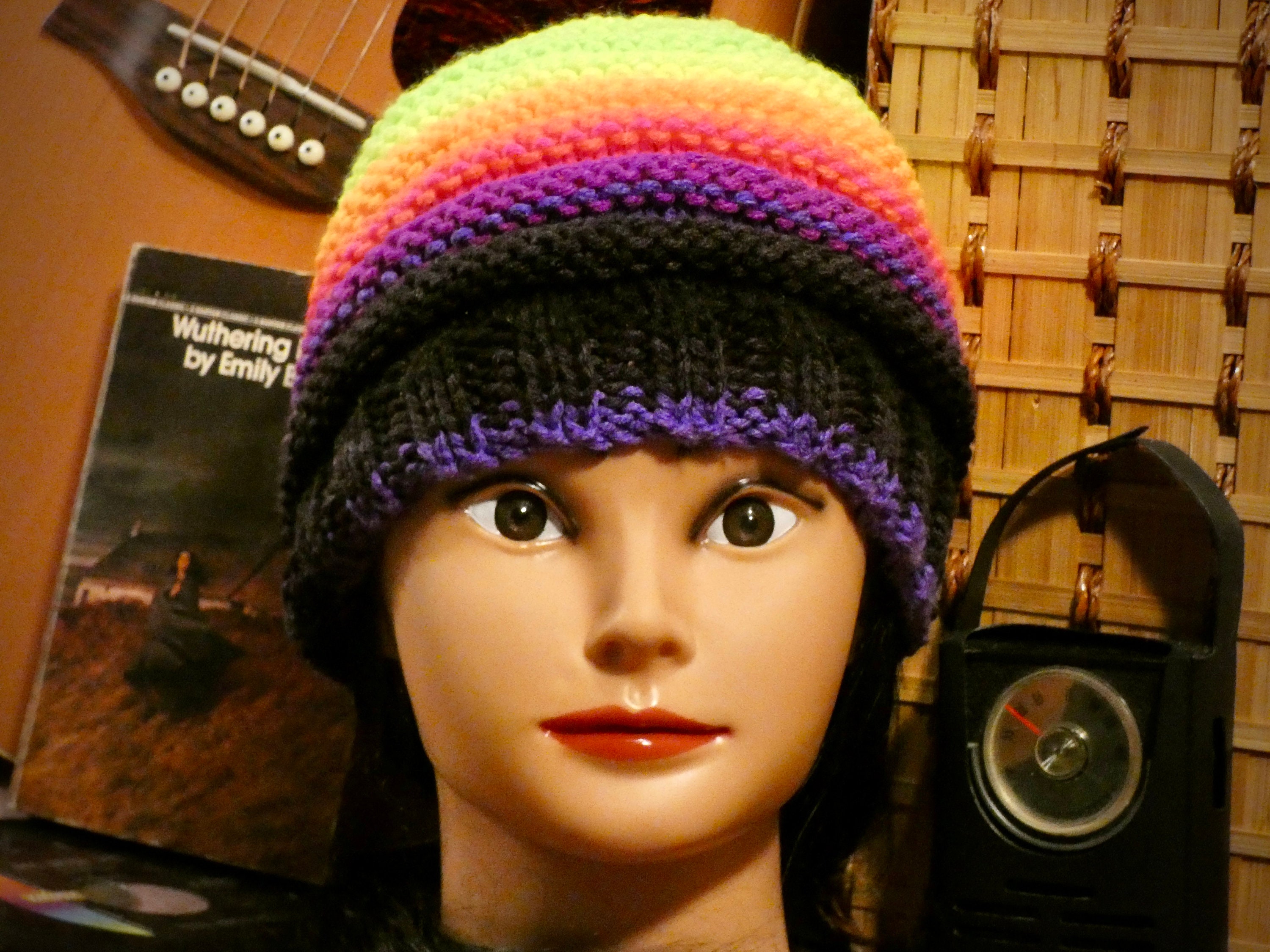 Knitted Beanie Womens, Beanie - Neon knit