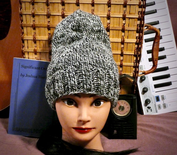 Silver and Black winter hat Oakland Beanie City Hats Knit Black & Silver Pom Winter Hat  main image 3