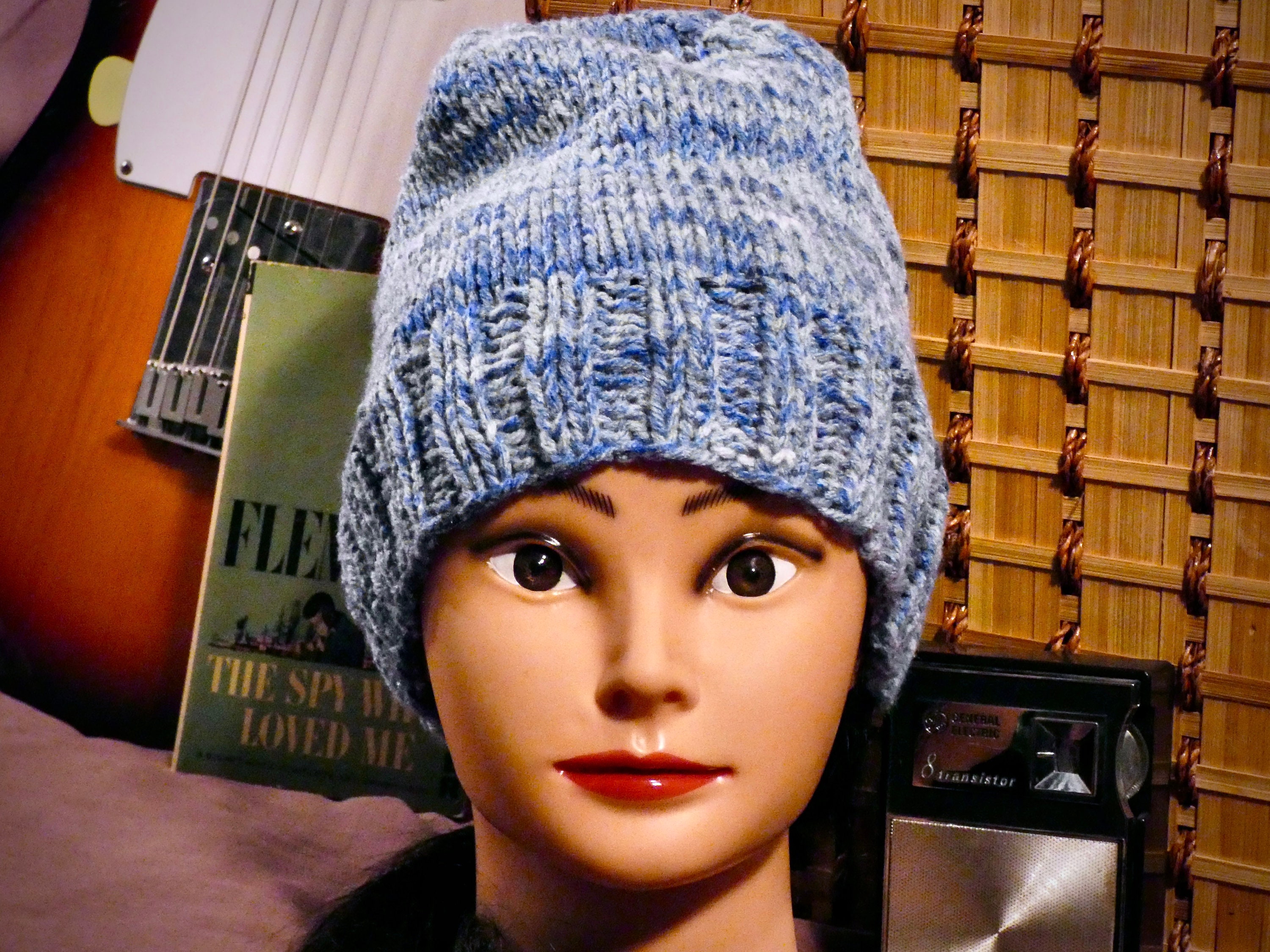 Ocean Waves, Blue Variegated Toque Beanie, Handmade Knitted  display picture 2