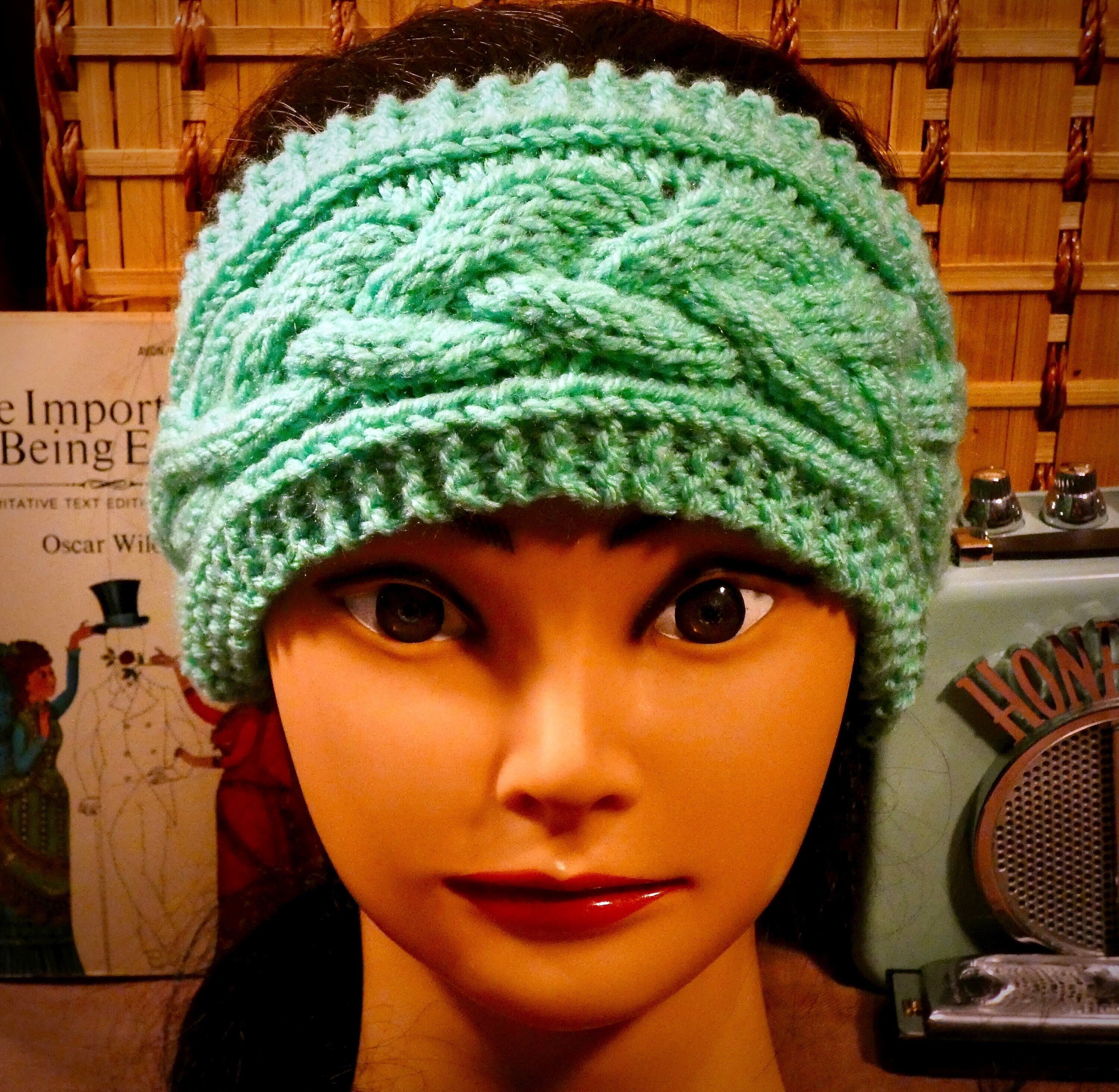Green Cable Knit Headband - Etsy display picture 3