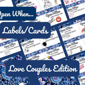 Kit de cartas de amor para imprimir digitalmente, regalo de pareja de Navidad, notas románticas para imprimir, regalo de aniversario de San Valentín, descarga instantánea