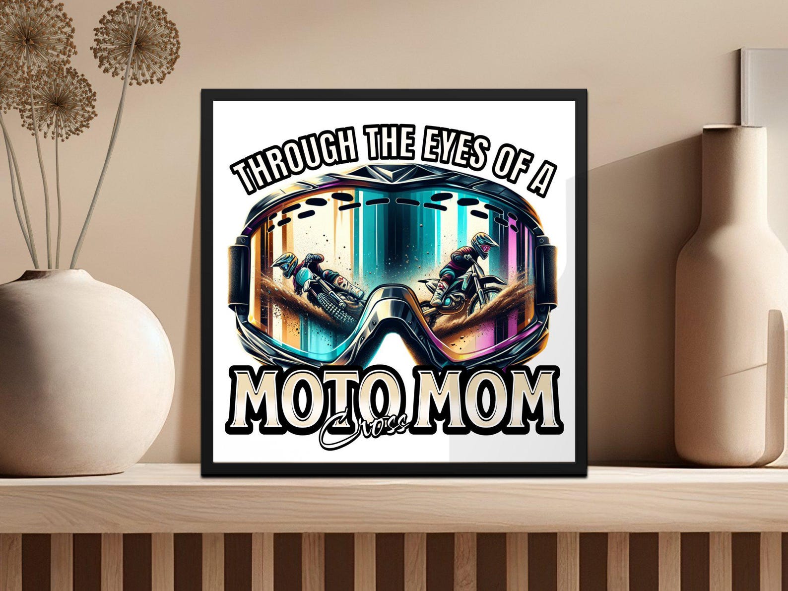 Motocross Mom Digital Art PNG, Dirt Bike Racing Print, Mother's Day ...