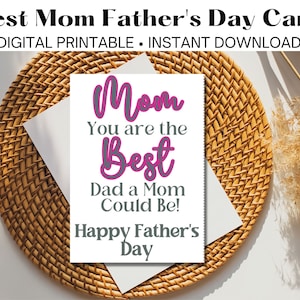 Cartão de Dia dos Pais para Mãe, Cartão de Dia dos Pais para Mãe Solteira, Cartão para impressão para Mãe Solteira, Download instantâneo digital, Presente para Mãe, Cartão 5x7