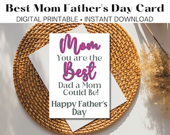 Father's Day Card for Mom, Single mom Father's Day Card, Single mom printable card, Digital instant download, gift for mom, 5x7 card