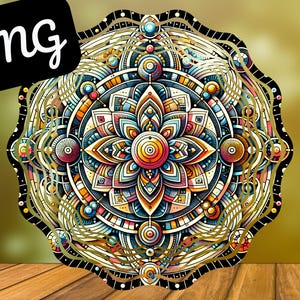 Mandala Windspinner Design, Geometria Sacra Windspinner, File Digitale PNG 12x12, Arte Mandala Sublimazione, Motivo Geometrico
