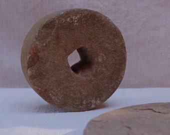 Large Vintage Millstone , Vintage Stone Wheel, Primitive Grinding Stone