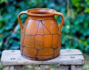 Vintage Ceramic Jug, Fine Art Ceramic Vase, Wire Wrapped