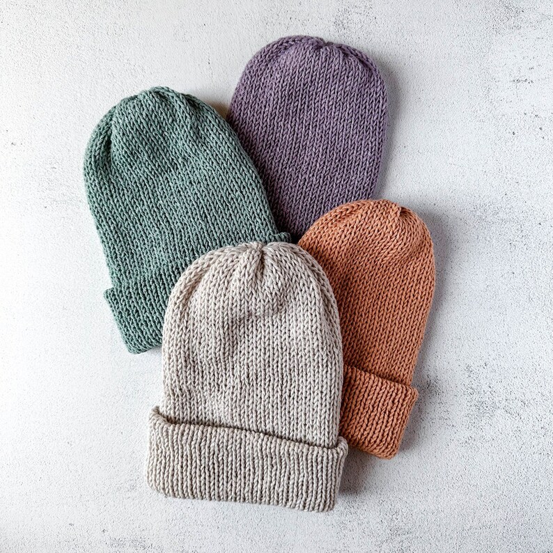 Solid color knit beanies