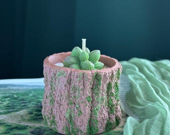 Forest Stump Candle: Handcrafted Scented Soy Wax