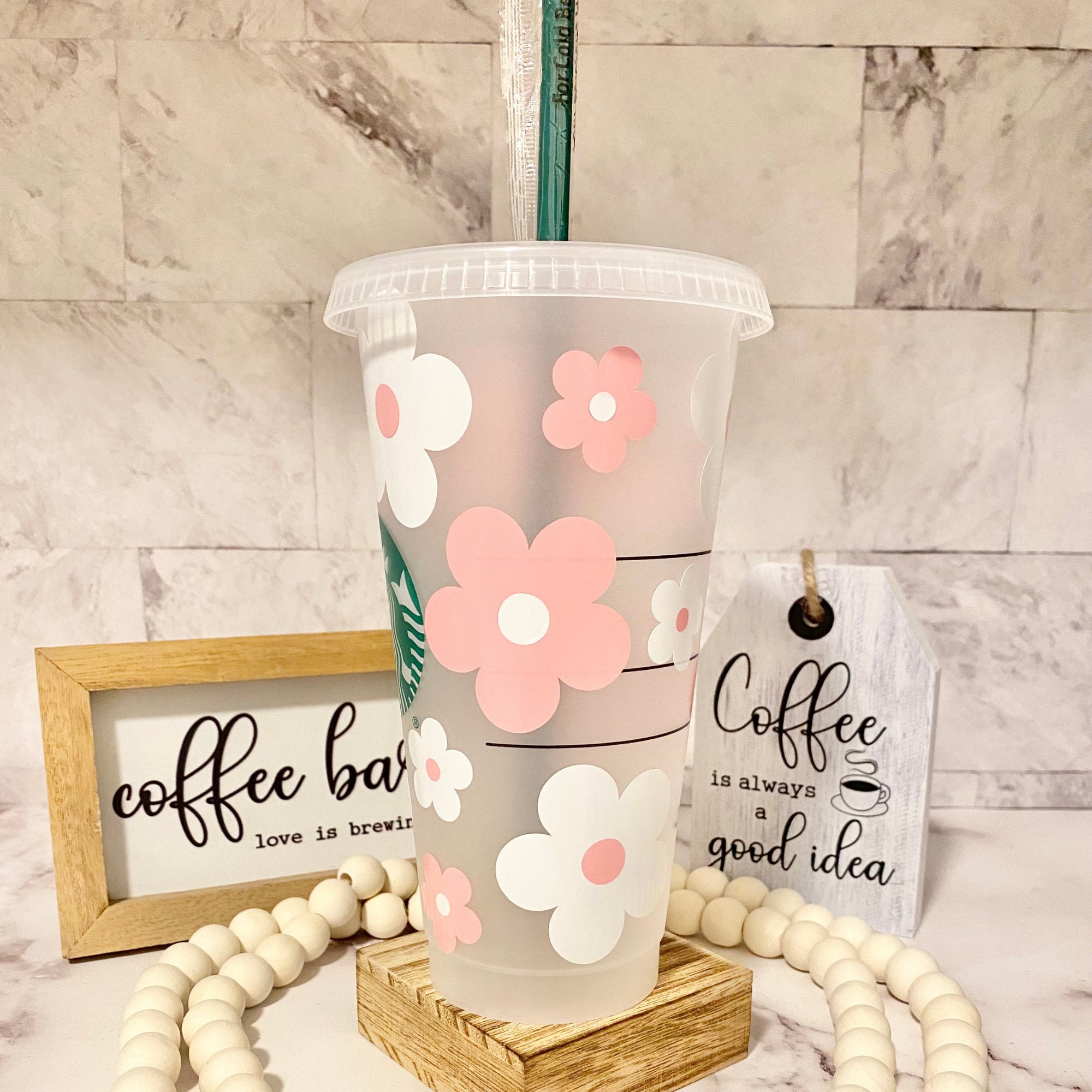 Daisy Starbucks Cup, Floral Starbucks Cup, Milk Carton Tumbler