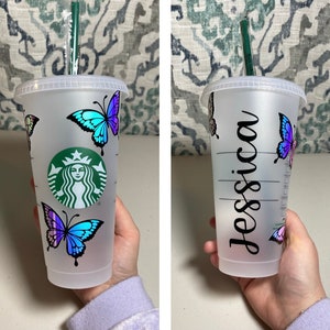 Butterfly Starbucks Cup | Personalized Starbucks Cold Cup | Birthday Gift | Reusable Cup | Iced Coffee Cup | Starbucks Tumbler