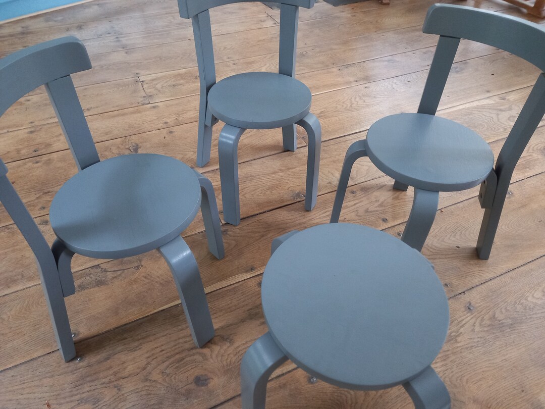 Set of Vintage Plywood Children's Chairs Etsy UK