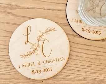 Wedding Coasters | Wedding Favor Coasters | Anniversary Coasters | Wooden Coasters | Engraved Coasters | Wedding Souvenirs