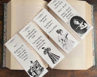 4 Pack of Snarky Victorian Laminated Bookmark, Snarky Bookmark, Reading Bookmark, Reader Bookmark, Funny Bookmark