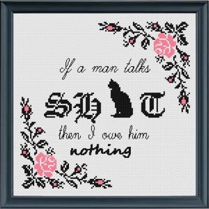 If A Man Talks Shit Cross Stitch PDF Pattern | Digital Cross-Stitch PDF Pattern | Star Wars | Instant Download Active