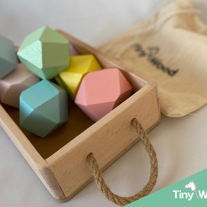 Handcrafted Beech Wood Balance Stones: Montessori Stacking Toy