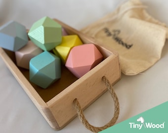Handcrafted Beech Wood Balance Stones: Montessori Stacking Toy