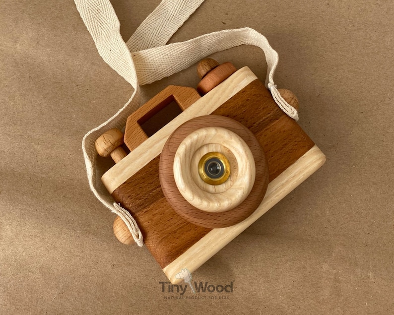 Retro Wooden Camera Nature, Wooden Toy Camera, Toddler Camera , Kids