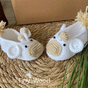 Handmade Organic Wool Giraffe Crochet Baby Booties