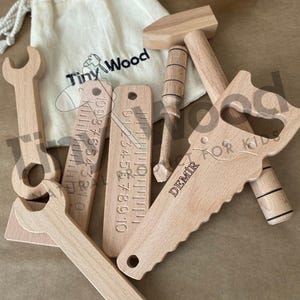 Personalized Wooden Tool Set: Montessori Fine Motor Toy