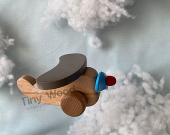 Handgemachtes Mini Holzspielzeug - Flugzeug für Montessori Baby Geschenk